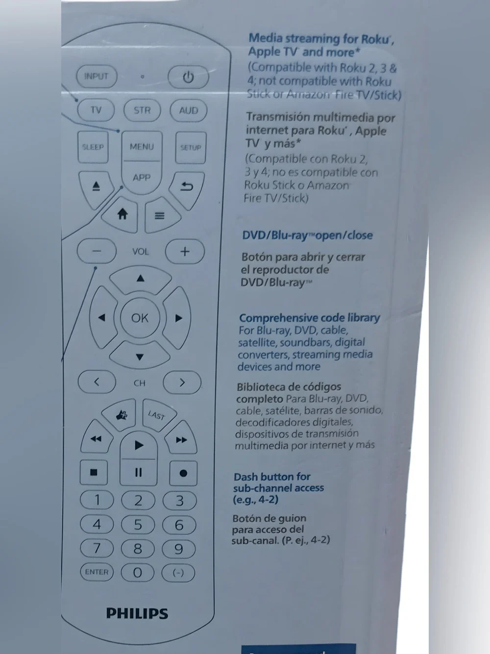 Philips 3-Device Universal Remote Control New In Packaging